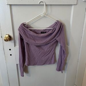 Silence + Noise Lavender Ribbed Top